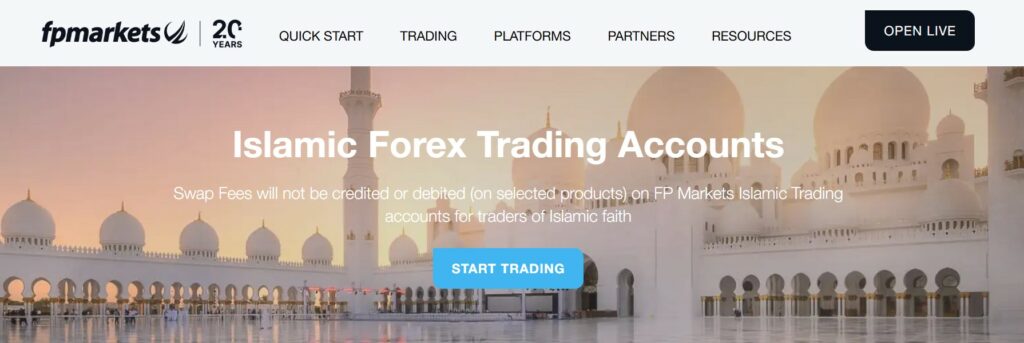 FP Markets Islamic Account