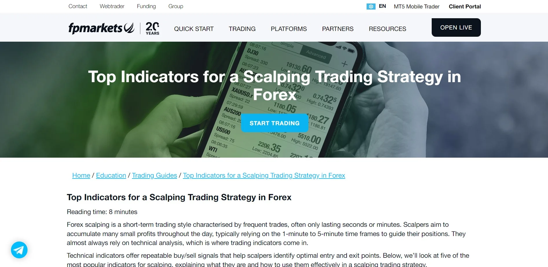 Best CFD Platform for Scalping