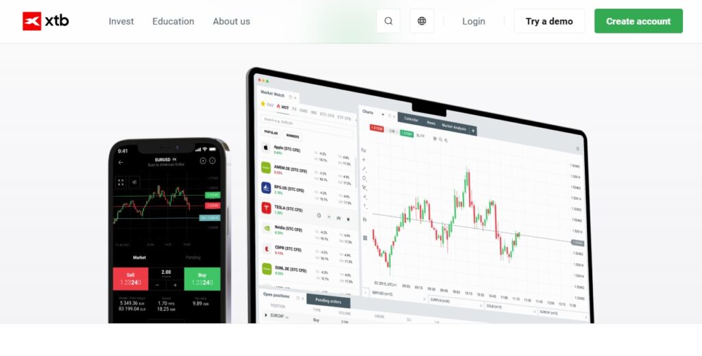 XTB is another broker that supports TradingView integration, offering direct access to its CFD products. What sets XTB apart is its user-friendly platform, making it easier for new traders to adopt advanced charting tools while placing trades. XTB’s TradingView integration also provides access to an array of instruments, including forex pairs, commodities, and indices. The fast execution speed ensures traders can react quickly to market changes, while the mobile-friendly experience means trades can be executed anywhere, anytime.